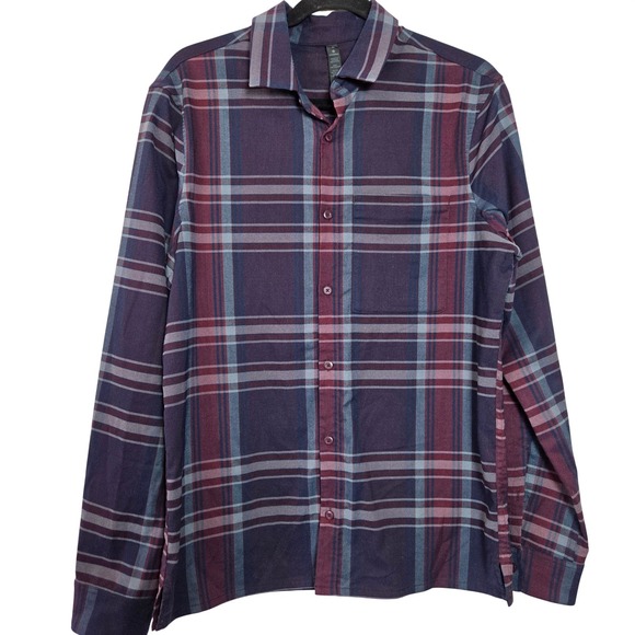 lululemon athletica Other - Lululemon Men's Masons Peak‎ Plaid Flannel shirt Mens size M Purple & Navy